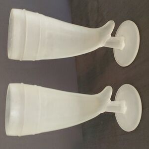 Set of 2 - 1960s Tiara Frosted Powder Horn Cornucopia Pilsner Glasses